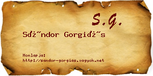 Sándor Gorgiás névjegykártya